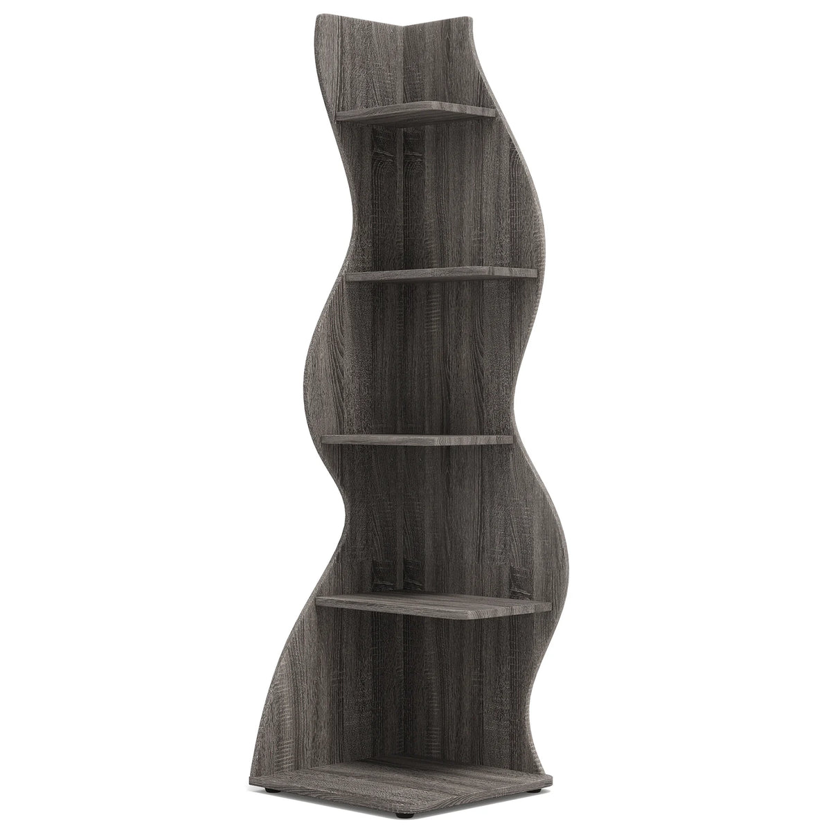 Corner Shelf - Tall 5-Tier Corner Bookshelf (Grey)
