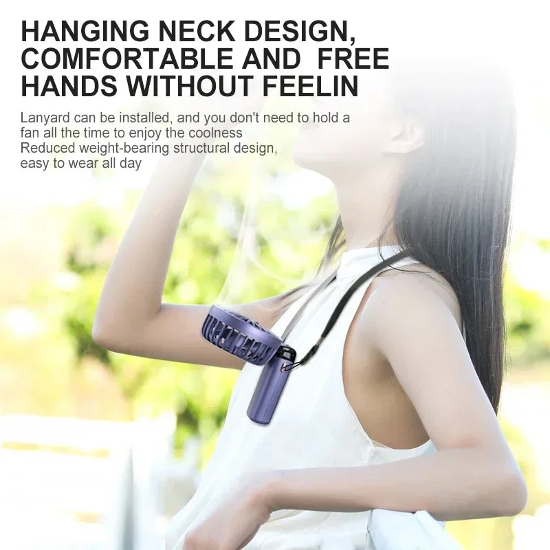 Handheld & Neck Fan - Rechargeable Bladeless Cooling Fan