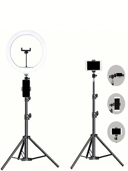 Phone Tripod Stand - 110cm LED Ring Light & Selfie Kit