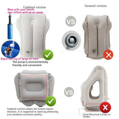 Inflatable Travel Pillow - Portable Neck & Chin Support
