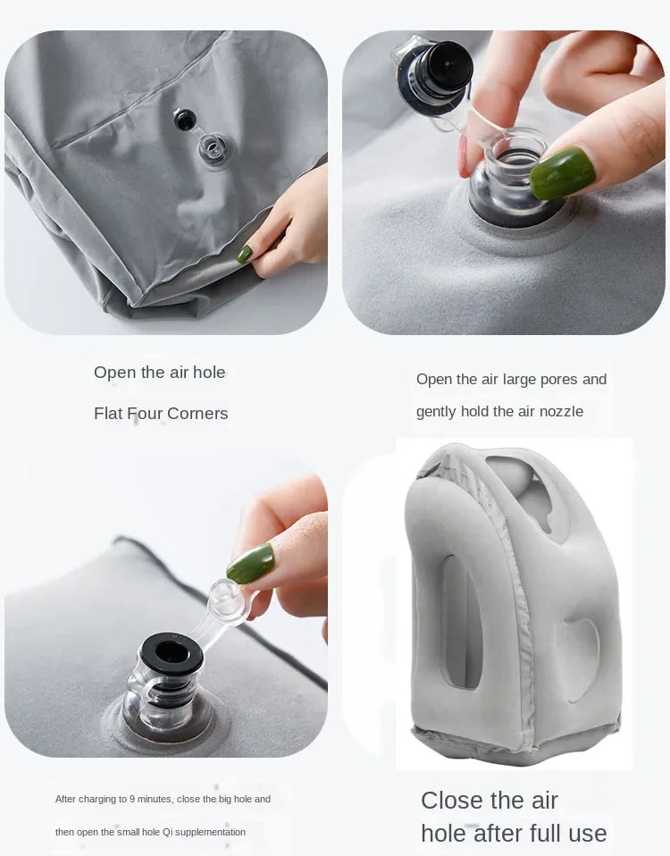 Inflatable Travel Pillow - Portable Neck & Chin Support