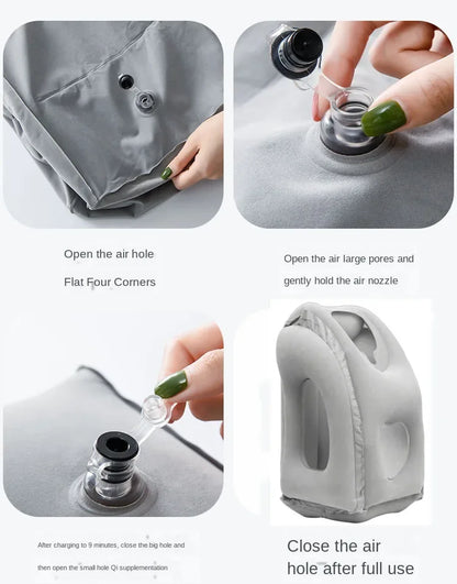 Inflatable Travel Pillow - Portable Neck & Chin Support