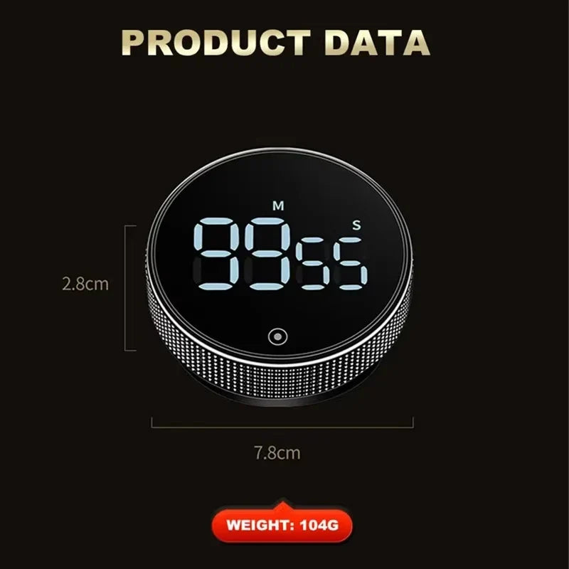 Kitchen timer dimensions: 7.8cm diameter, 2.8cm height
