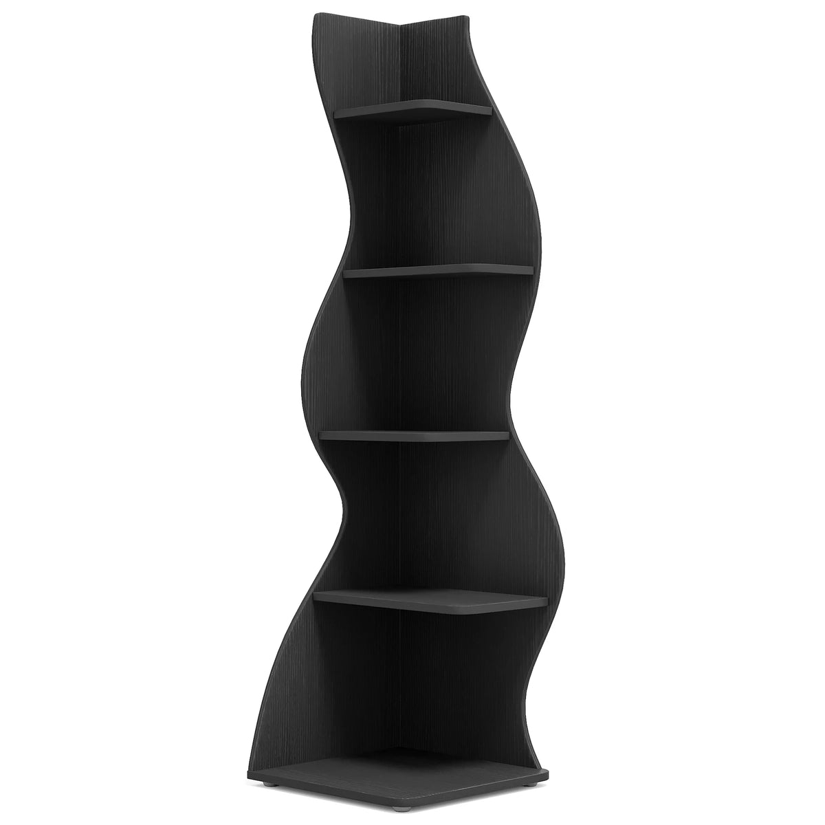 Black Corner Shelf - Tall 5-Tier Corner Bookshelf