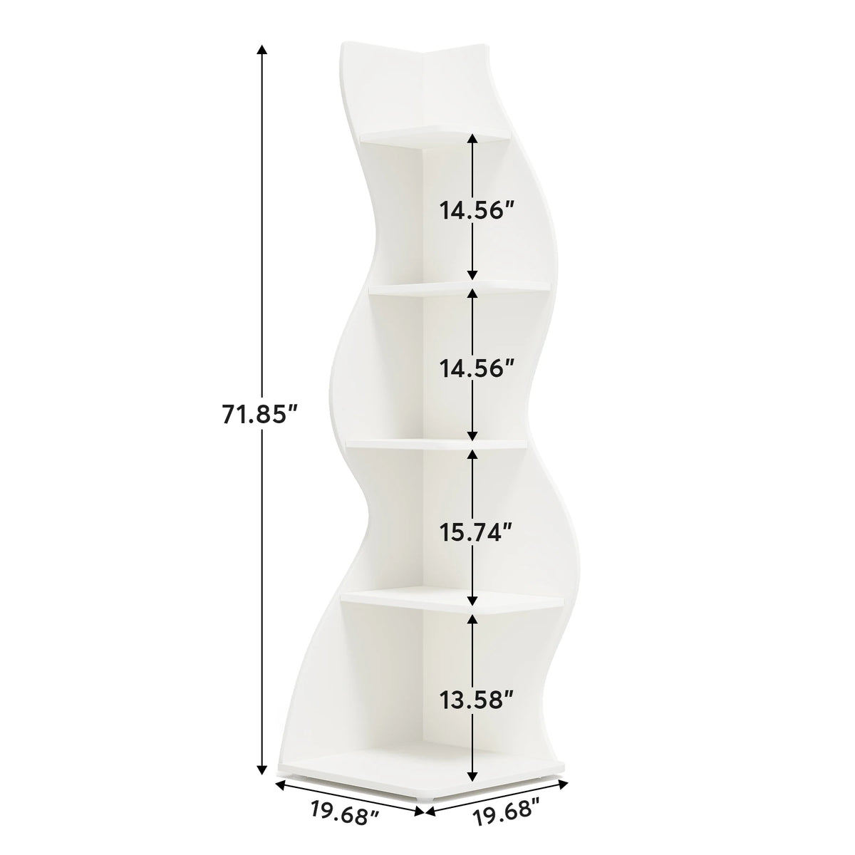 Black Corner Shelf - Tall 5-Tier Corner Bookshelf