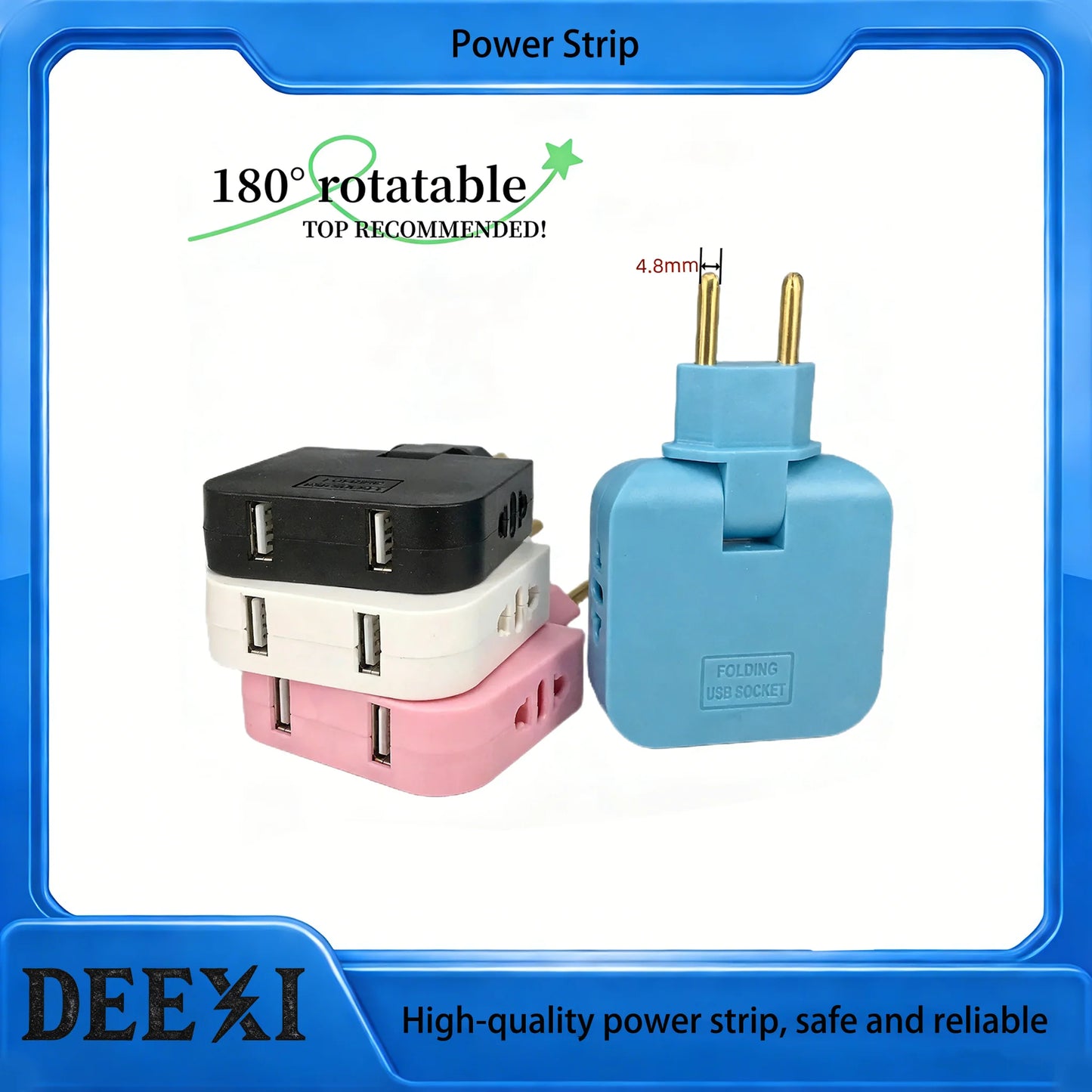 Travel Power Adapter - EU Plug USB Converter