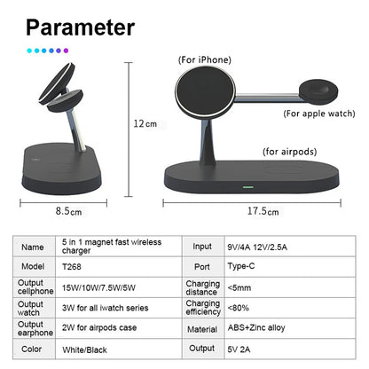 3-in-1 Wireless Charger Stand - Fast Charging Dock