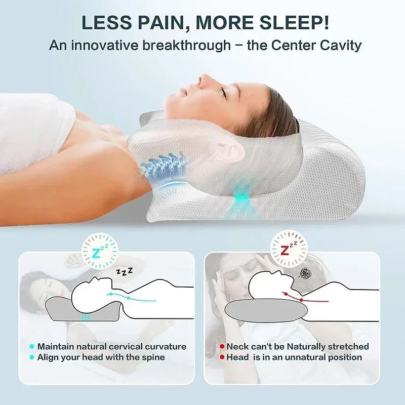 Memory Foam Travel Neck Pillow - Ergonomic 2-in-1