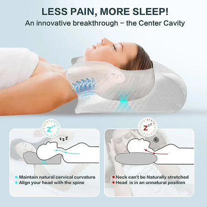 Memory Foam Travel Neck Pillow - Ergonomic 2-in-1