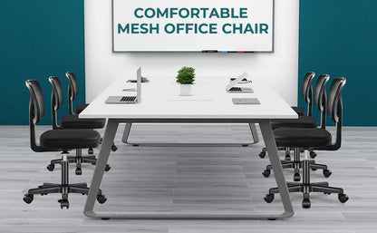 Armless Office Chair - Ergonomic Mesh Desk Chair (Black)
