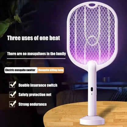 Electric Mosquito & Fly Swatter - 3-in-1 Bug Zapper