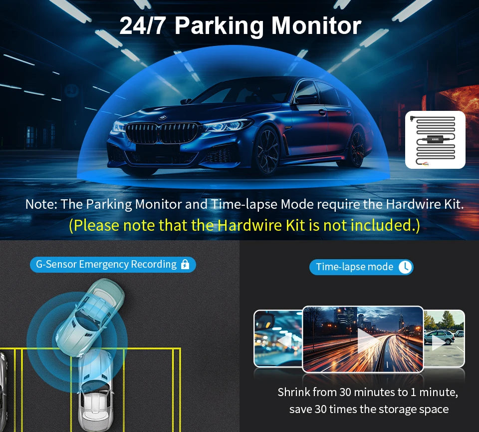 KAWA Mini 3 WiFi Dash Cam - Wireless Night Vision Car DVR