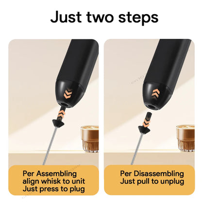 Rechargeable Electric Milk Frother - Handheld Coffee Whisk
