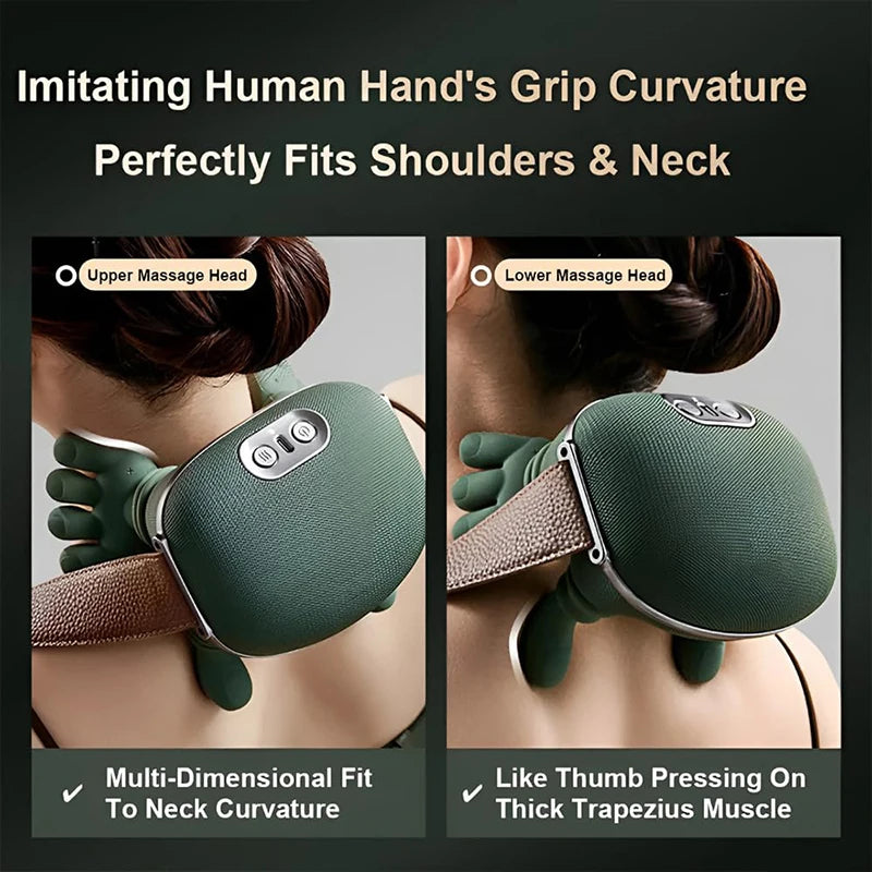 Neck & Shoulder Massager with Heat - Kneading Wrap
