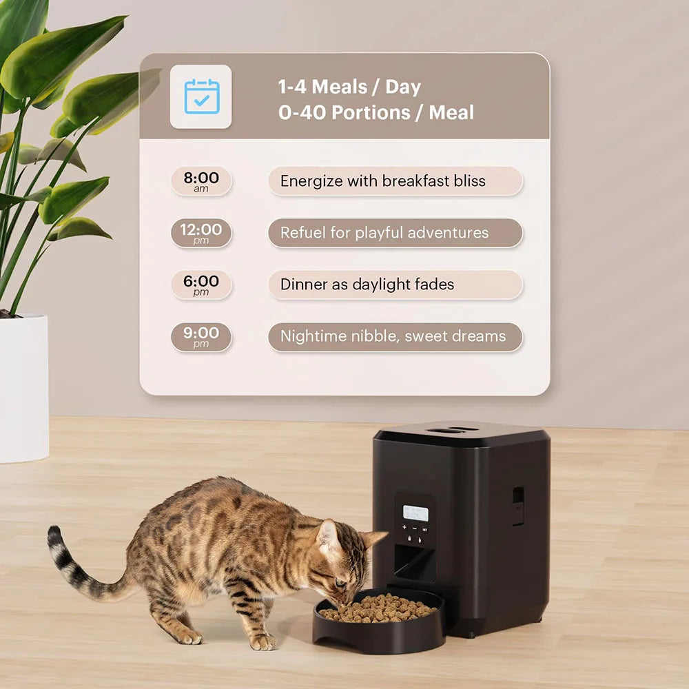 Smart Automatic Pet Feeder - Timed Cat & Dog Food Dispenser