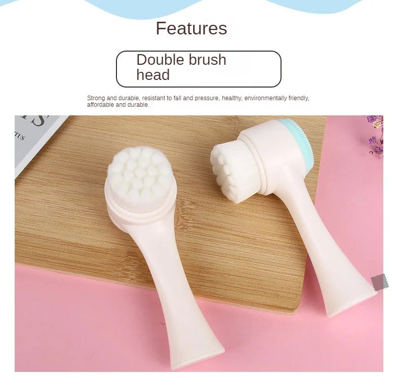Silicone Facial Cleansing Brush - Double-Sided