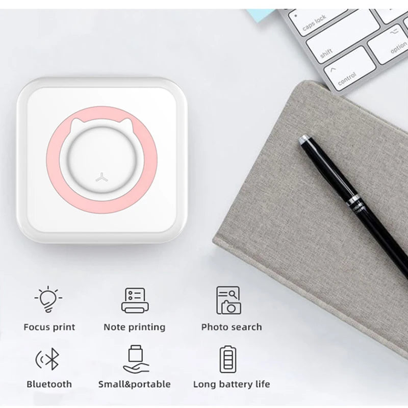 Portable Mini Thermal Printer - Wireless Bluetooth Photo & Label Printer