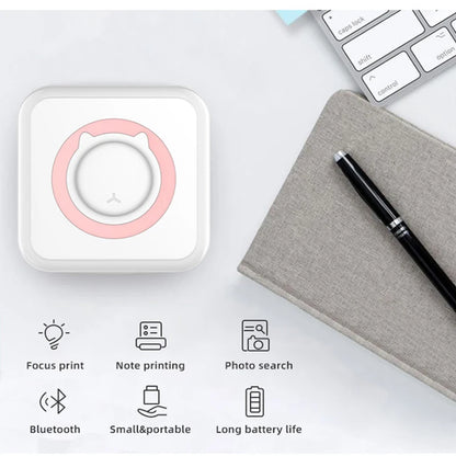 Portable Mini Thermal Printer - Wireless Bluetooth Photo & Label Printer