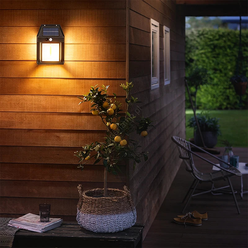 Solar Motion Sensor Outdoor Wall Lights - 2 Pack