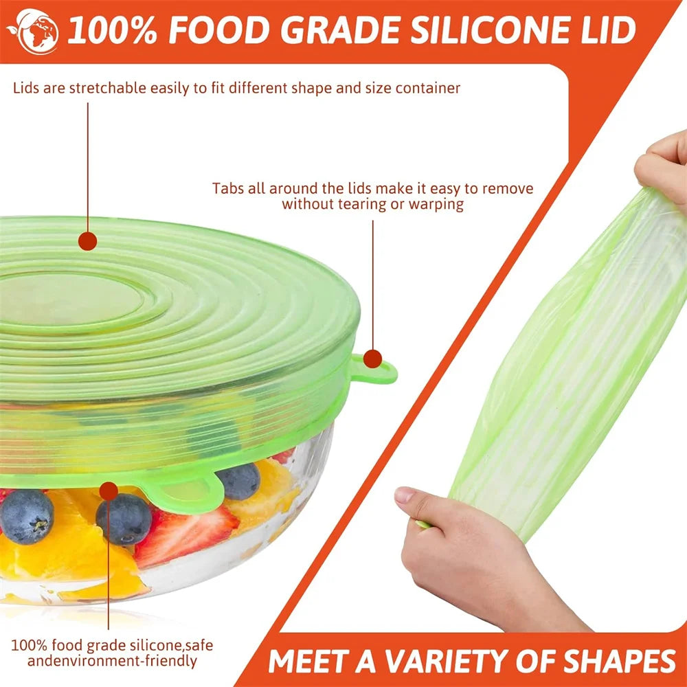 Silicone Stretch Lids 6-Pack