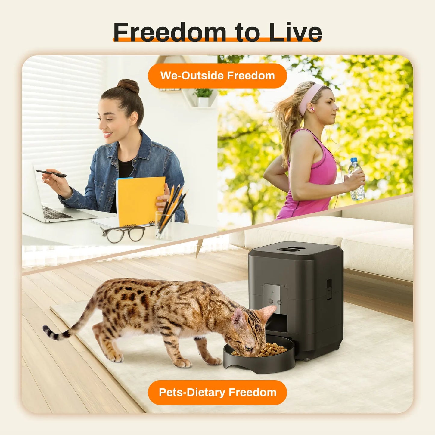 Smart Automatic Pet Feeder - Timed Cat & Dog Food Dispenser