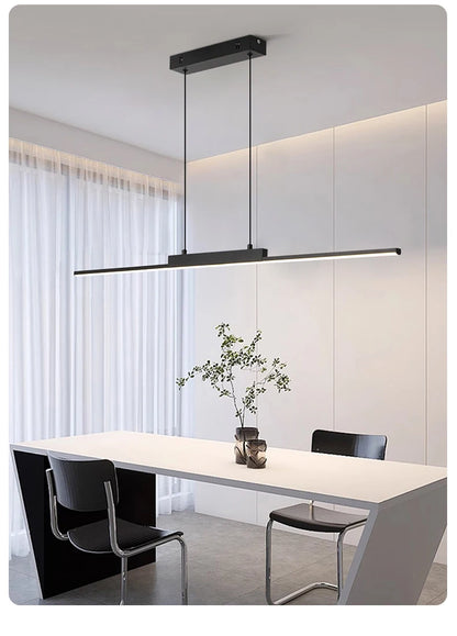 Modern Pendant Light - Linear LED Chandelier, Dining Room Light Fixture for Kitchen Island