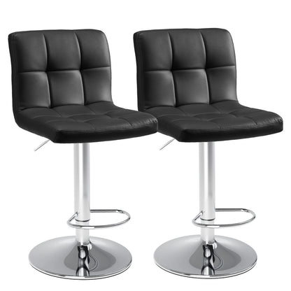Counter Height Bar Stools Set of 2 - Padded Swivel (Black)
