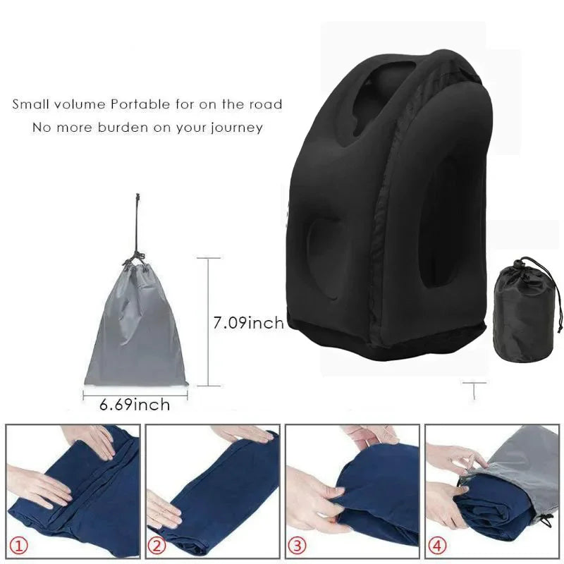 Inflatable Travel Pillow - Portable Neck & Chin Support