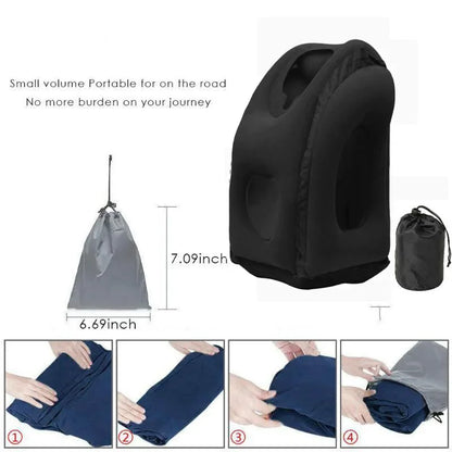 Inflatable Travel Pillow - Portable Neck & Chin Support