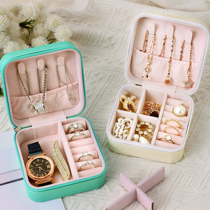 Portable Travel Jewelry Box - 3-Layer Organizer Case