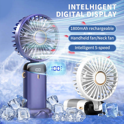 Handheld & Neck Fan - Rechargeable Bladeless Cooling Fan