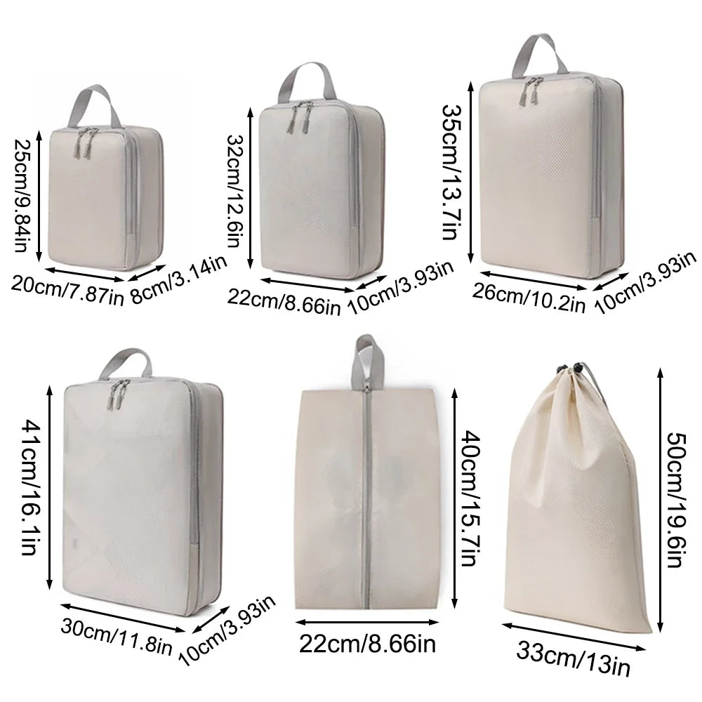 Compressible Travel Packing Cubes - Set of 6