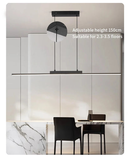 Modern Pendant Light - Linear LED Chandelier, Dining Room Light Fixture for Kitchen Island
