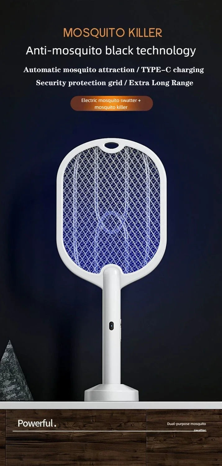 Electric Mosquito & Fly Swatter - 3-in-1 Bug Zapper
