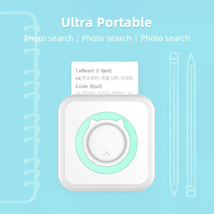 Portable Mini Thermal Printer - Wireless Bluetooth Photo & Label Printer