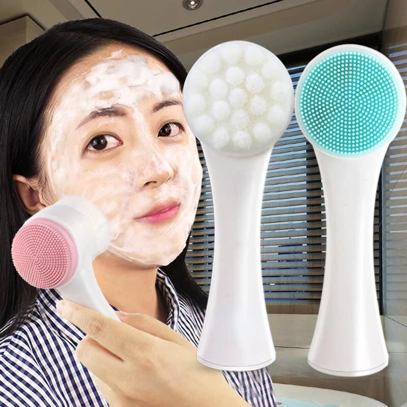 Silicone Facial Cleansing Brush - Double-Sided