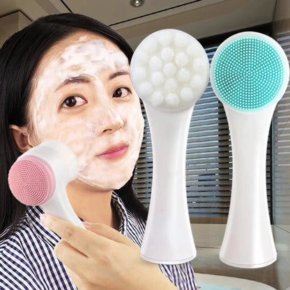 Silicone Facial Cleansing Brush - Double-Sided