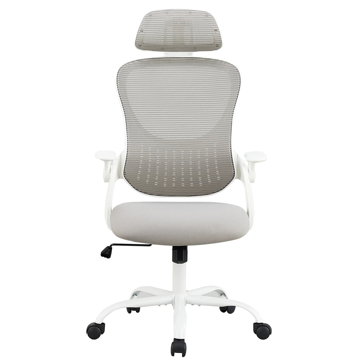 Office Chair with Adjustable Headrest (Light Gray)