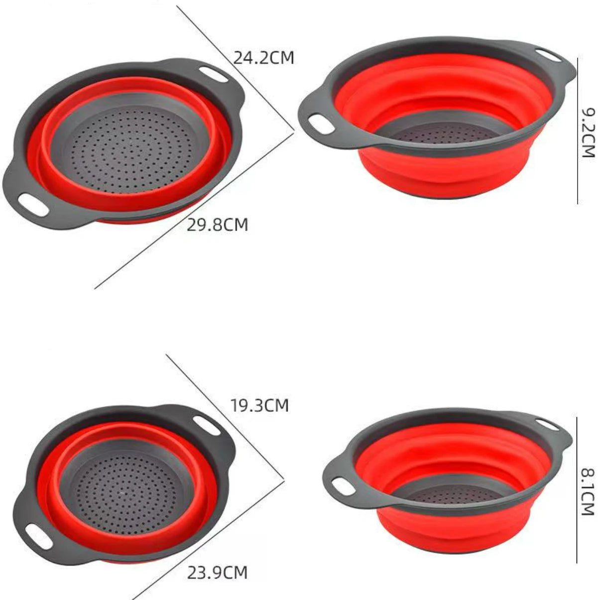 Collapsible Silicone Colander - Space-Saving Kitchen Strainer