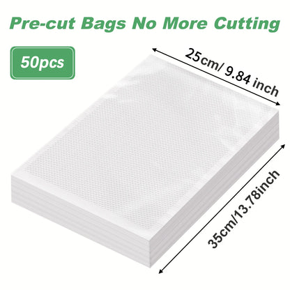Reusable Vacuum Seal Food Storage Bags - 50 Pack