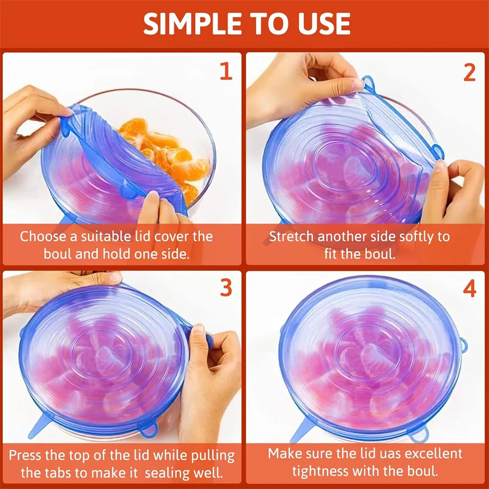Silicone Stretch Lids 6-Pack