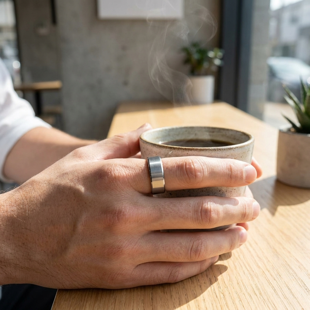 Smart Ring Fitness Tracker in use
