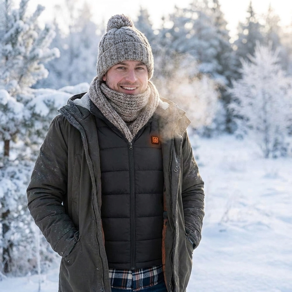 9-Zone Heated Vest in use