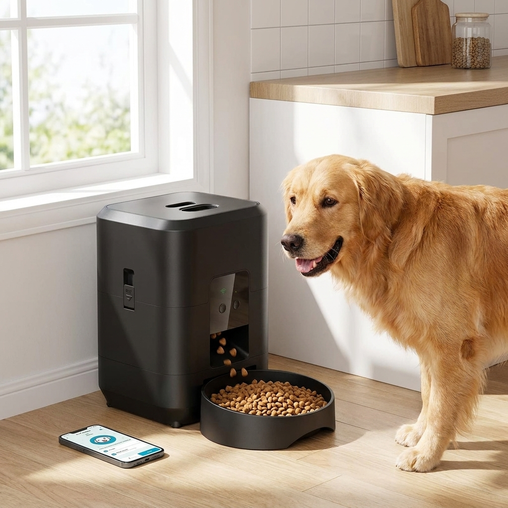 Automatic Pet Feeder in use