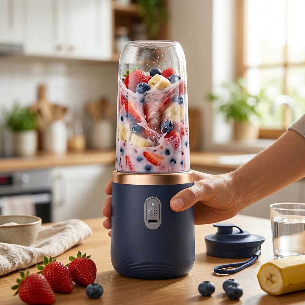 Portable USB Blender in use