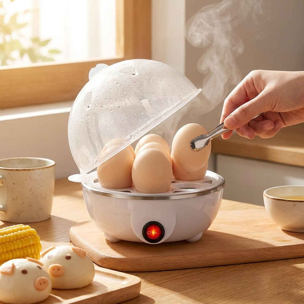 Automatic Egg Cooker in use