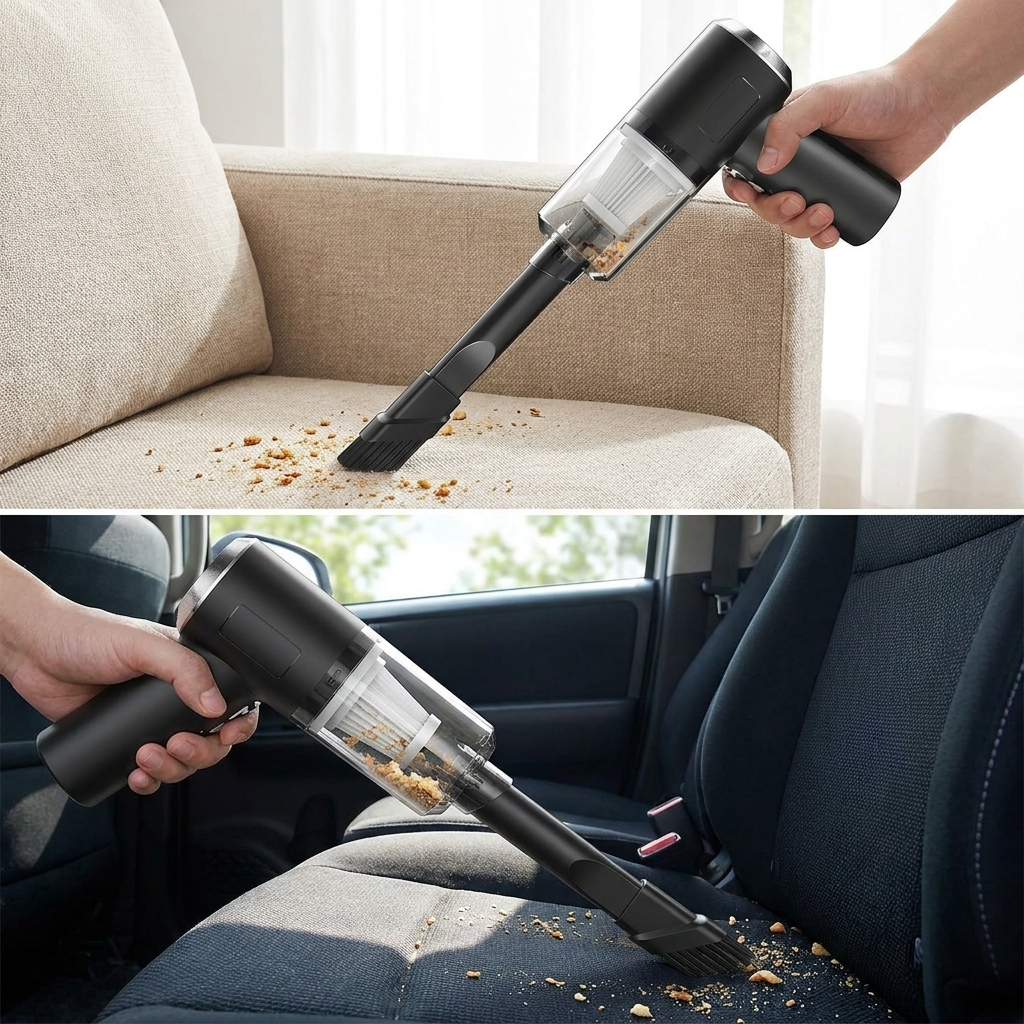 Cordless Handheld Vacuum Cleaner in use