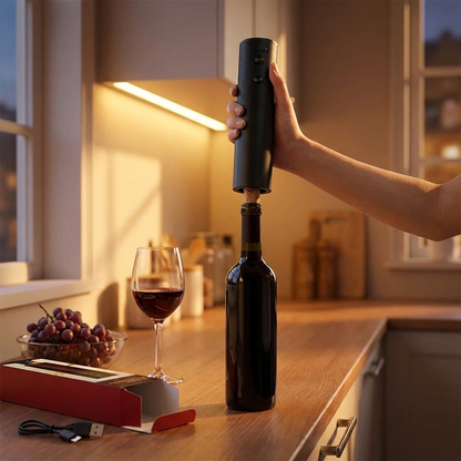 Electric Wine Bottle Opener in use