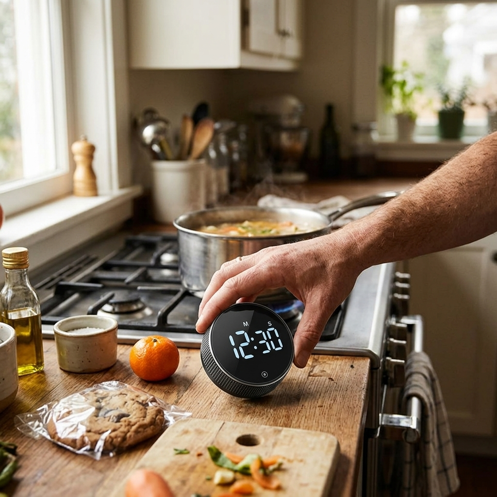 Magnetic kitchen timer with digital display