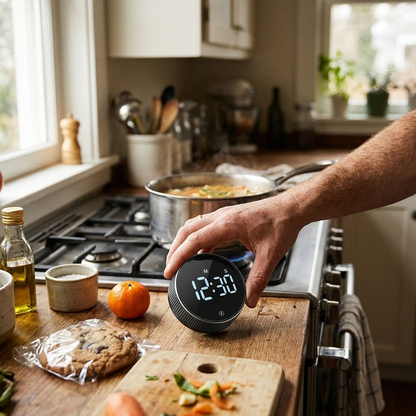 Magnetic kitchen timer with digital display